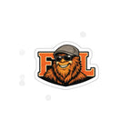 Bearded Dude Die-Cut Sticker — Cool Orange Logo Sticker for Laptops & Gear