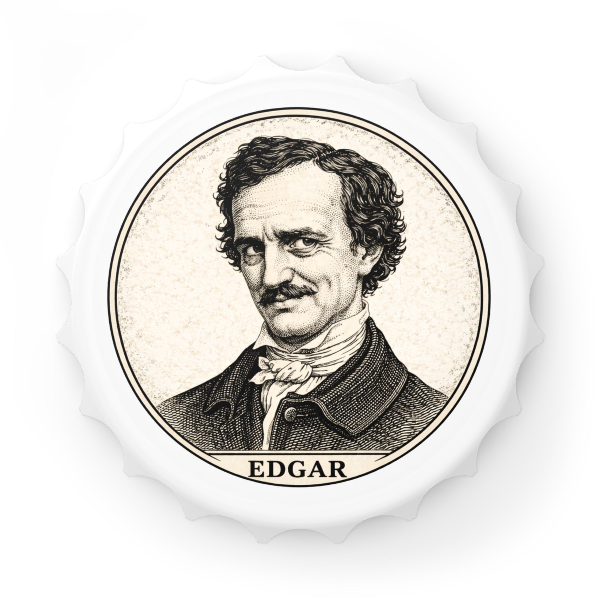 Edgar Poe Bottle Opener – Vintage Literary Portrait Bar Opener