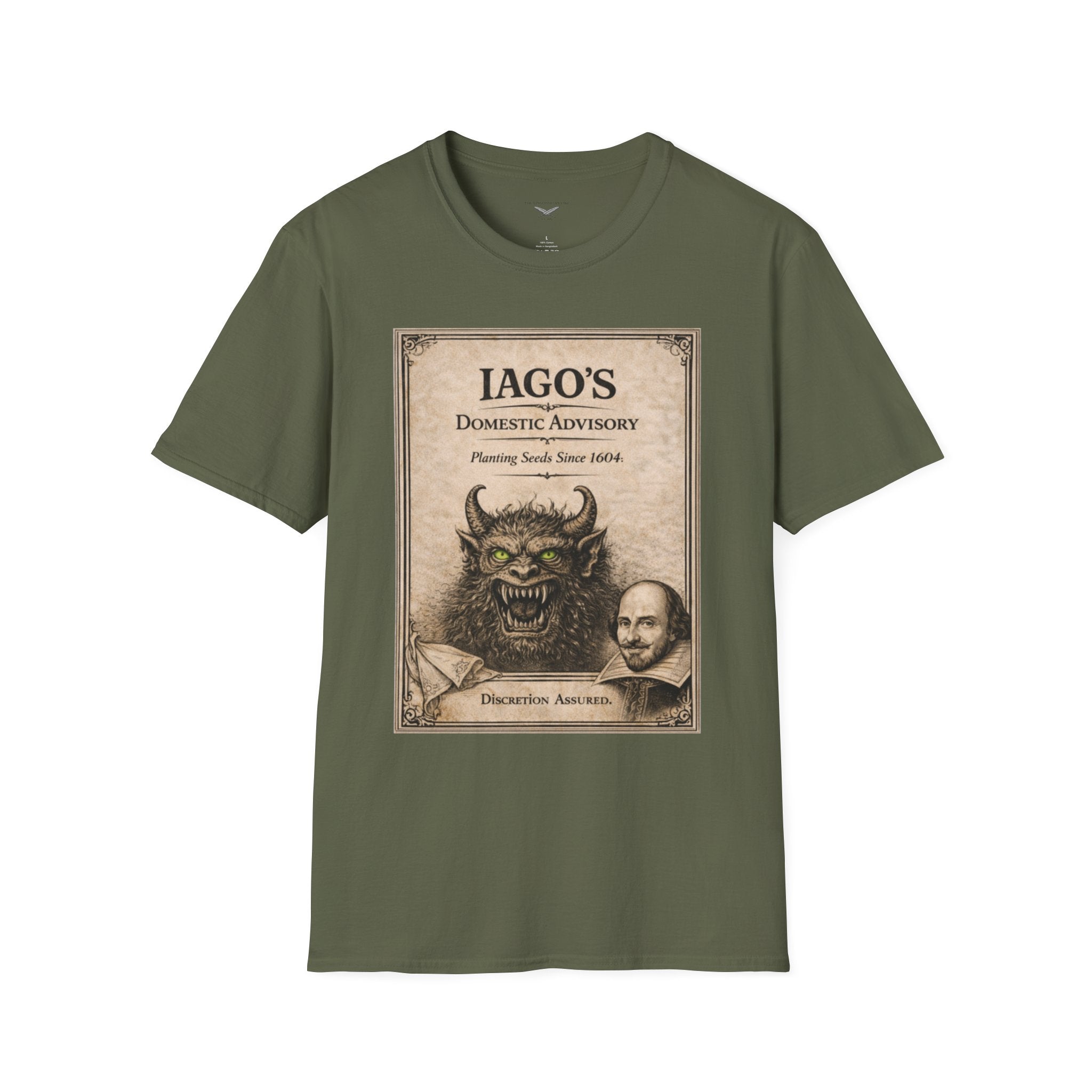 Iago’s Domestic Advisory T-Shirt – Vintage Literary Humor Tee