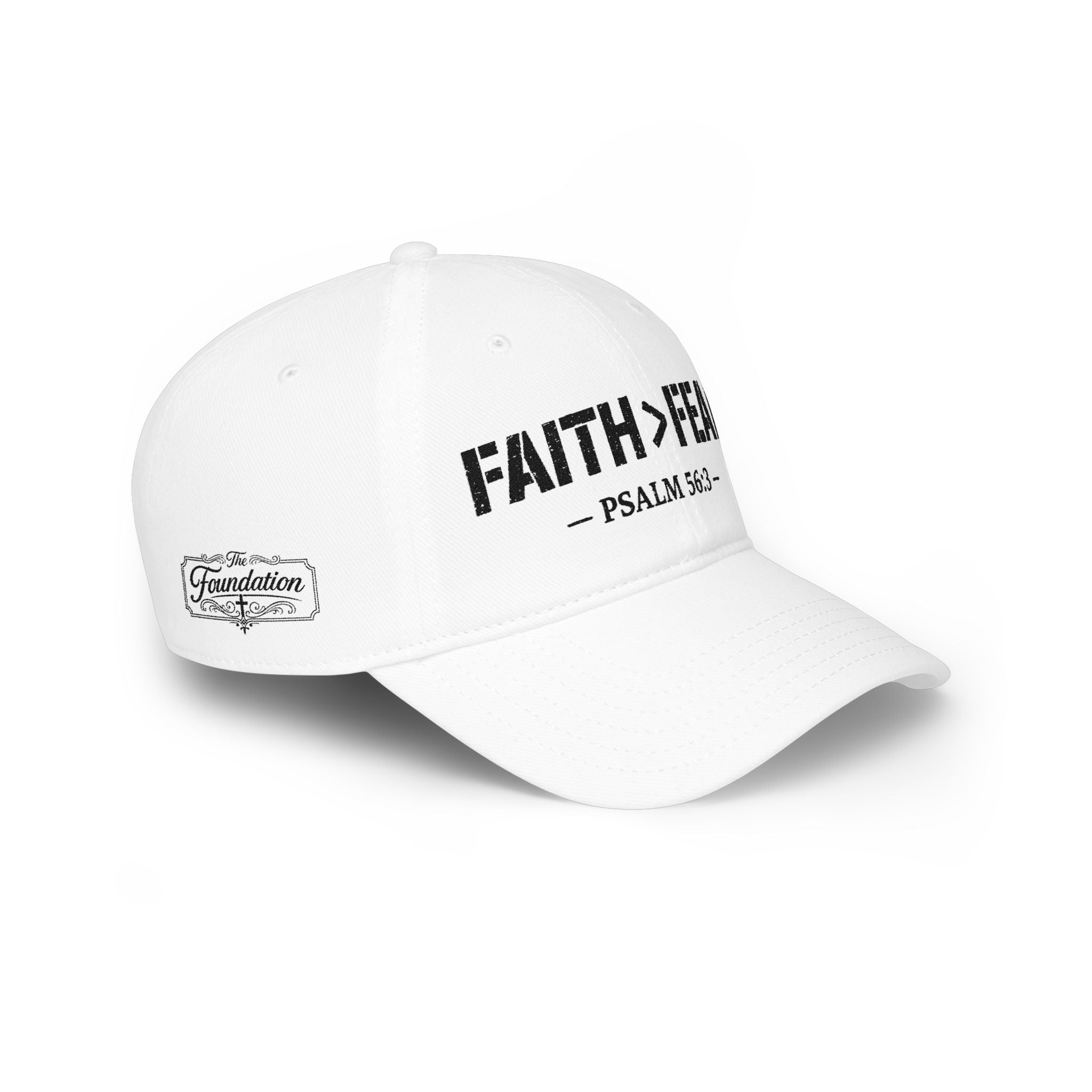 Faith > Fear — Psalm 56:3 — Embroidered Cap | The Foundation Collection (Light Colors)