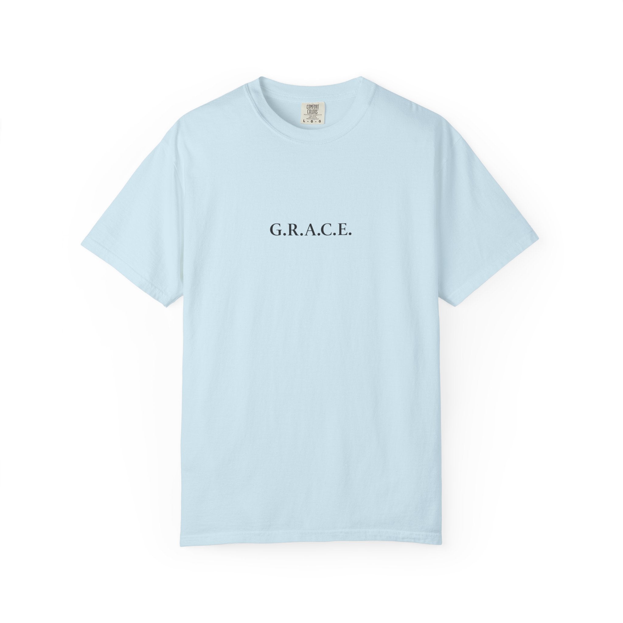 'G.R.A.C.E.' Front Print with Scripture References Back (Christian Faith Tee)
