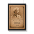 Twain on Schooling -- Framed Vintage Literary Print -- The Author's Gallery