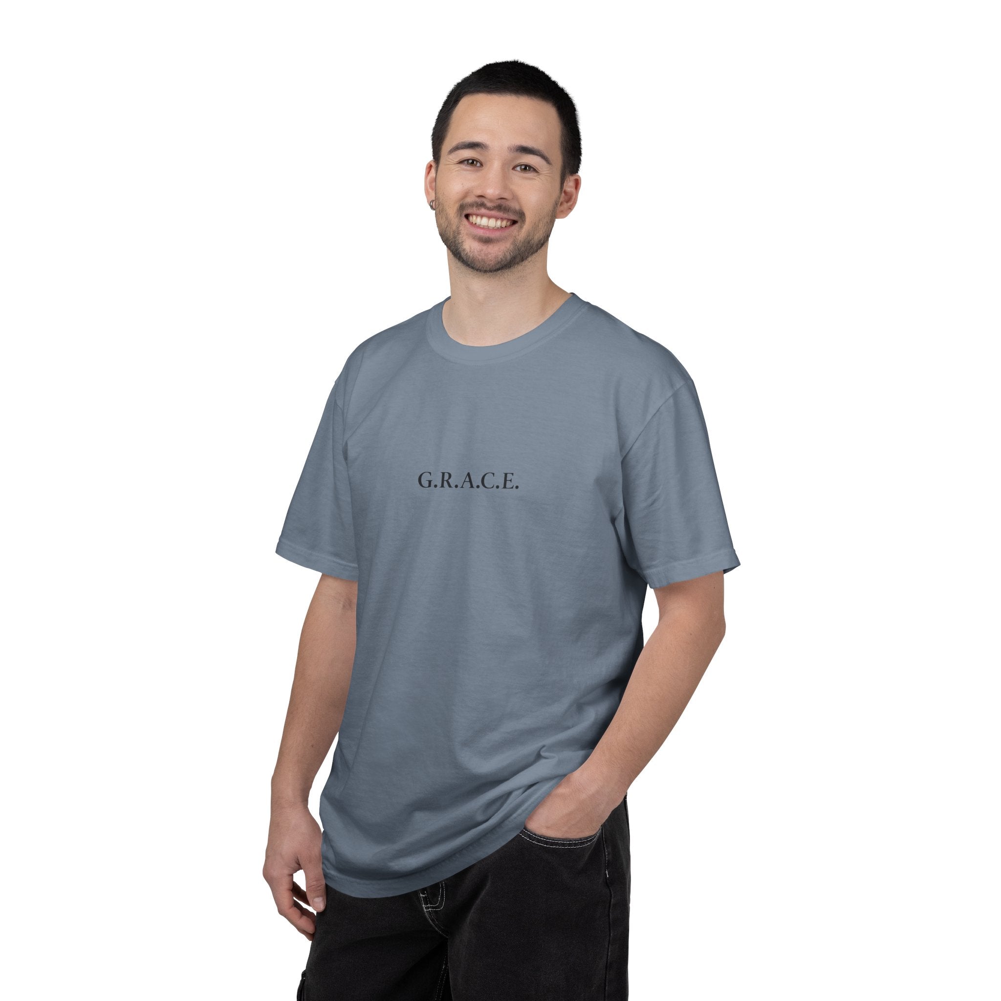 'G.R.A.C.E.' Front Print with Scripture References Back (Christian Faith Tee)
