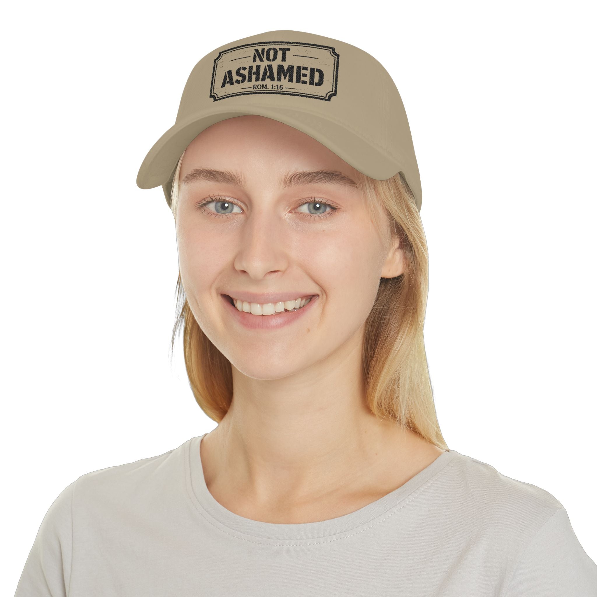 Not Ashamed — Romans 1:16 — Embroidered Cap | The Foundation Collection (Light Colors)