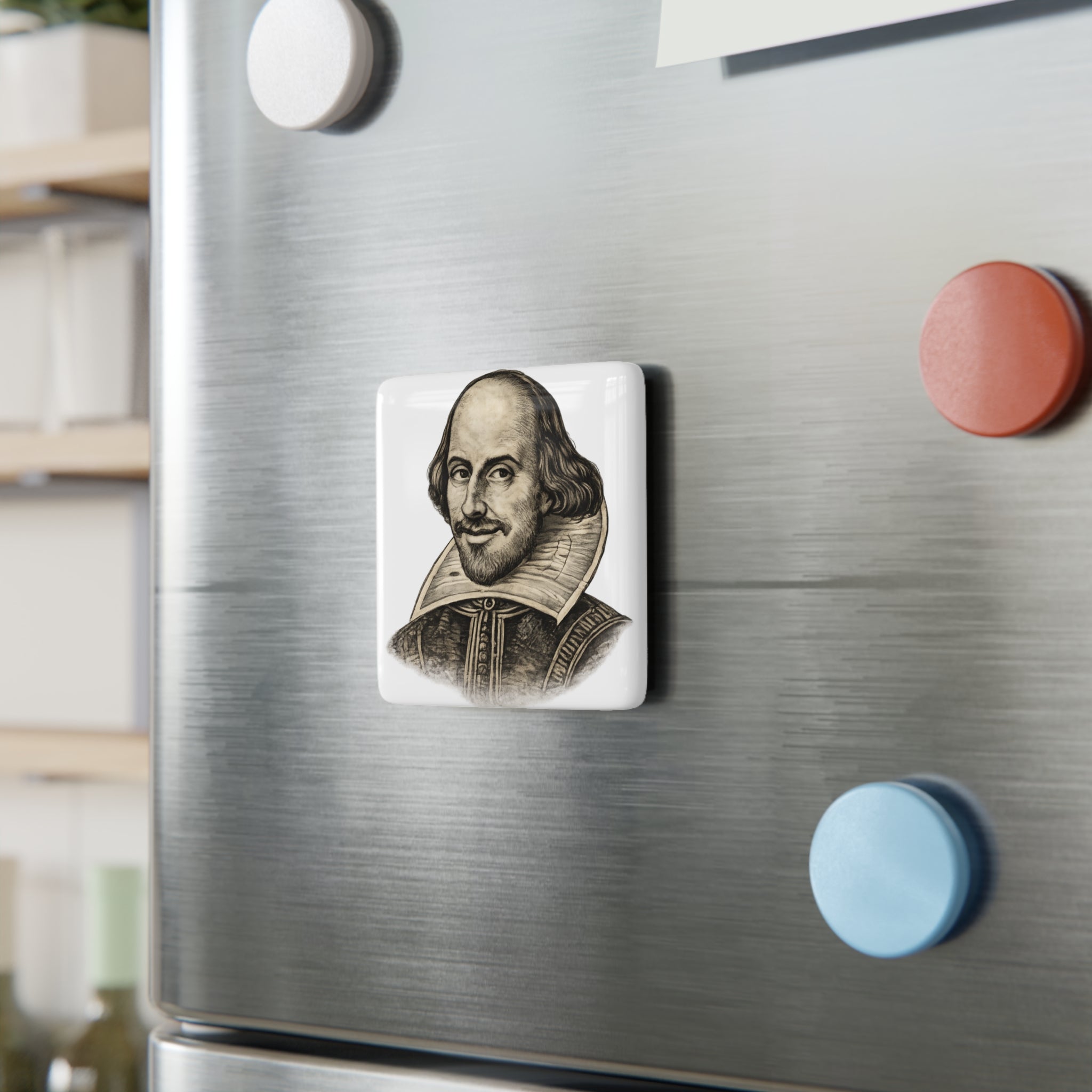 William Shakespeare — Porcelain Portrait Magnet  From The Author’s Gallery