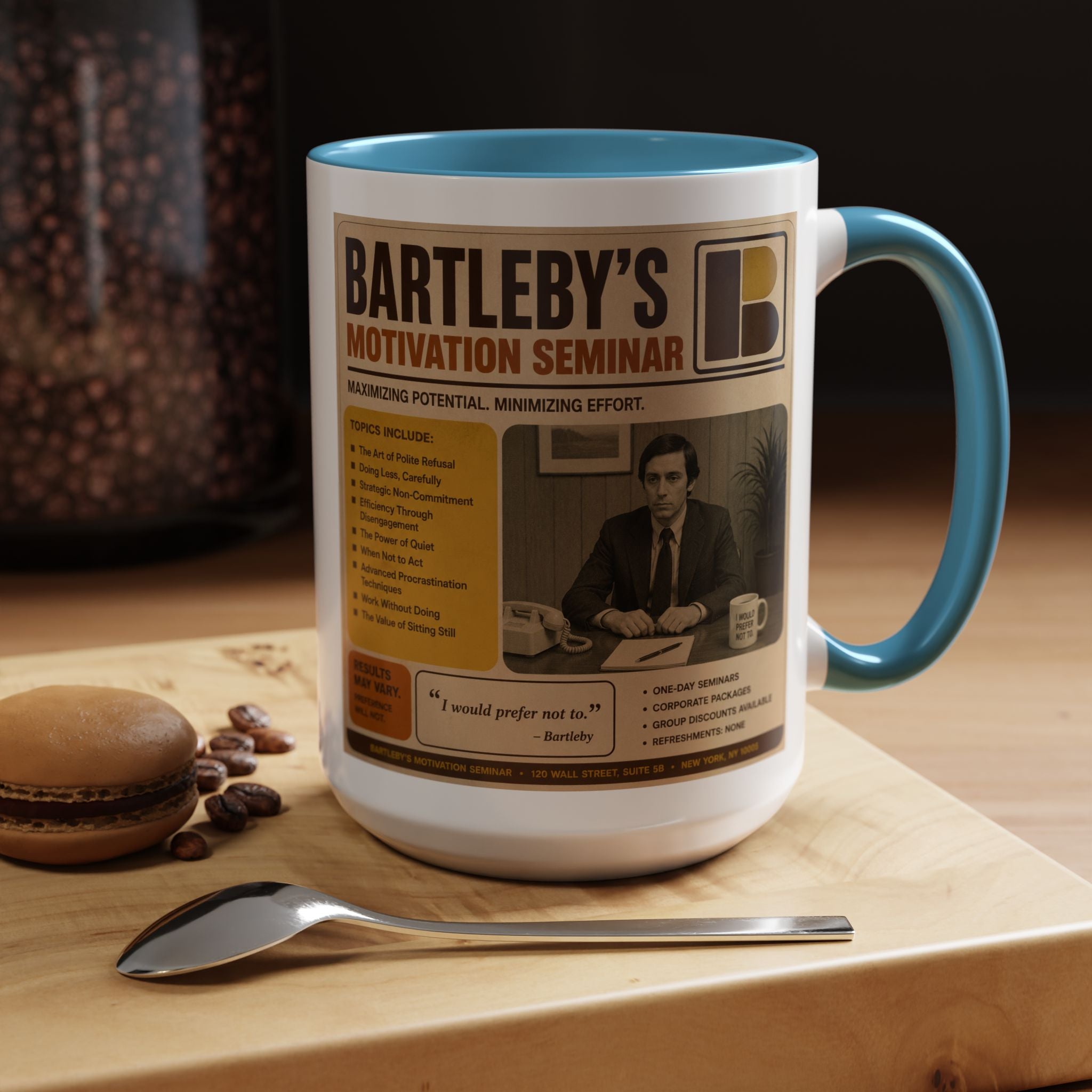 Bartleby’s Motivation Seminar Mug — From The Linguistician Line, A Bard & Beyond Brand