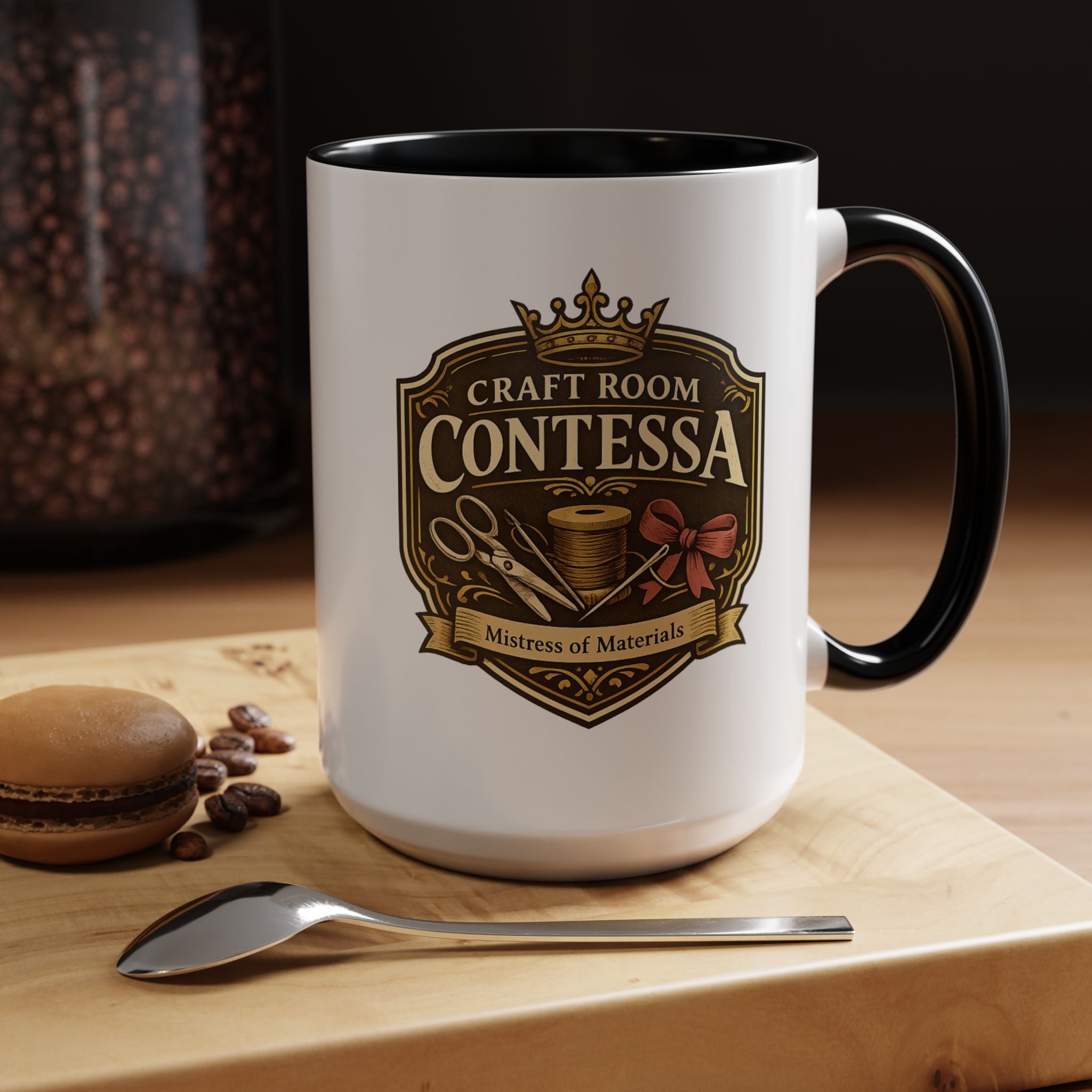 Contessa Craft Room Coffee Mug — "Craft Room Contessa: Mistress of Materials" Accent Mug