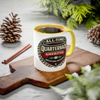 Mug - 'All-Time Quarterback Emeritus' Vintage Football Crest Coffee Mug (11oz/15oz)