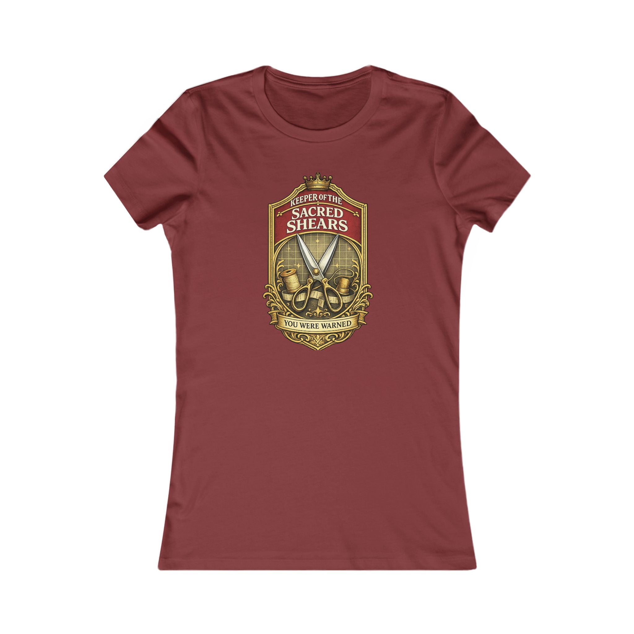 Sacred Shears Women's Tee — ("Consecrated For Fabric Only")