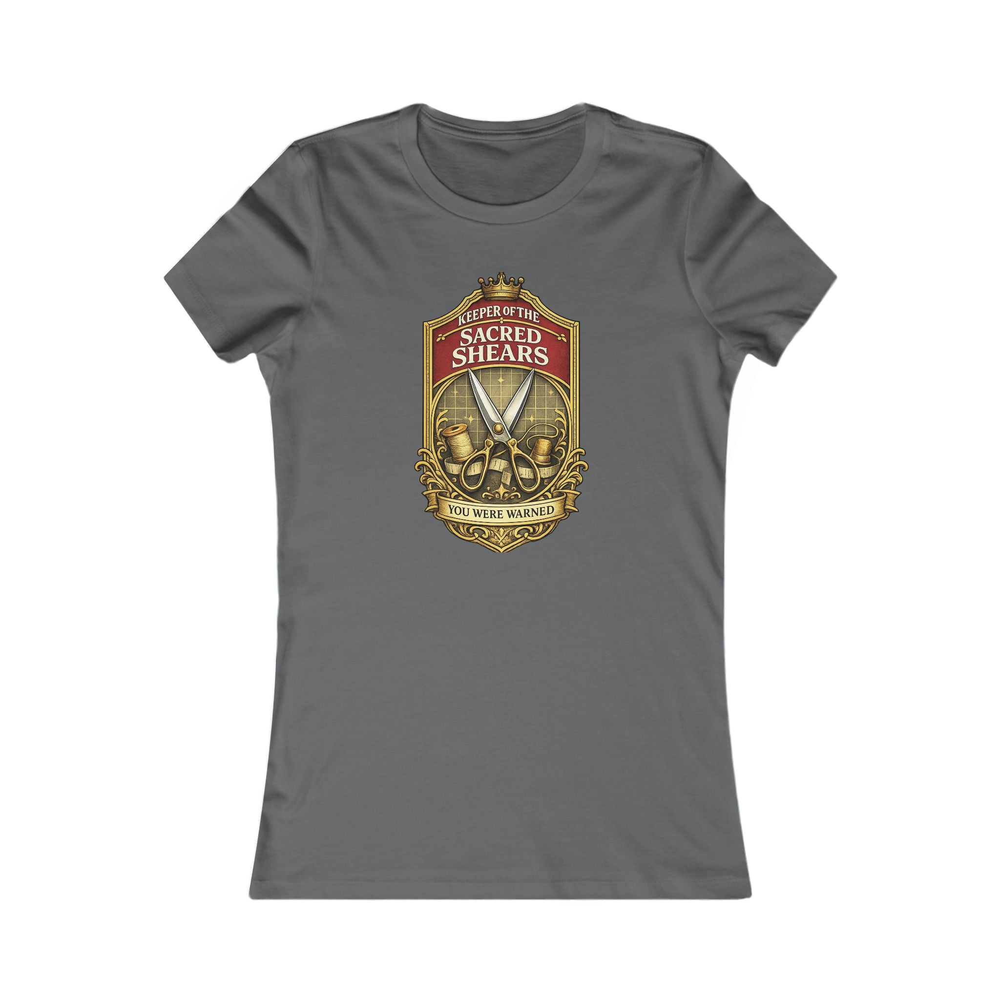 Sacred Shears Women's Tee — ("Consecrated For Fabric Only")
