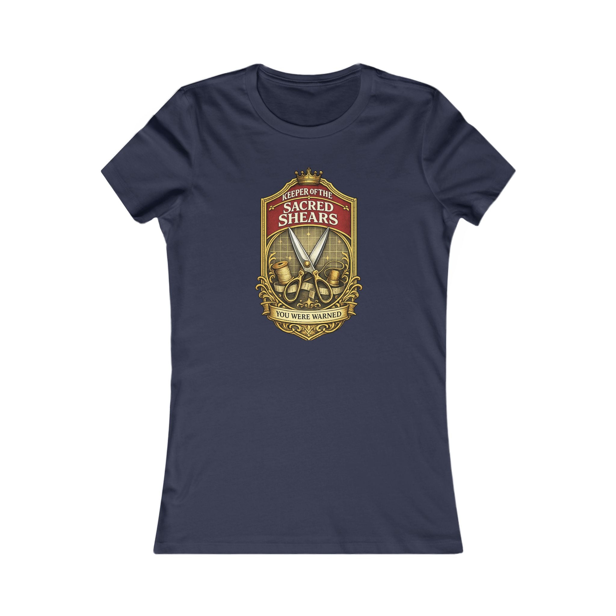 Sacred Shears Women's Tee — ("Consecrated For Fabric Only")
