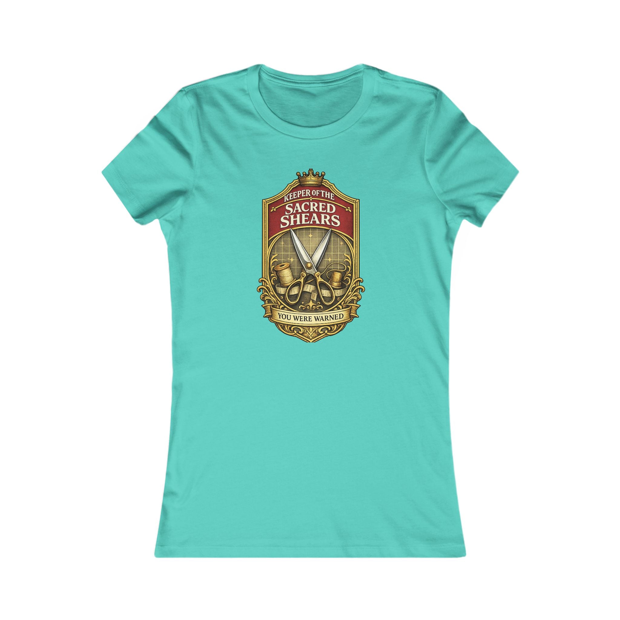 Sacred Shears Women's Tee — ("Consecrated For Fabric Only")
