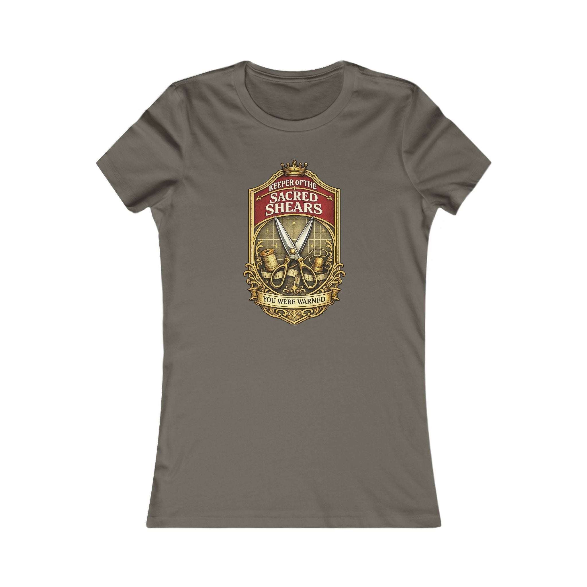 Sacred Shears Women's Tee — ("Consecrated For Fabric Only")