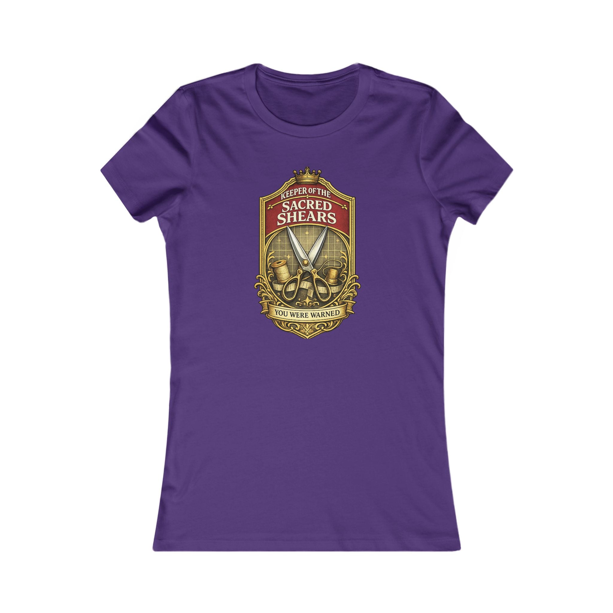Sacred Shears Women's Tee — ("Consecrated For Fabric Only")