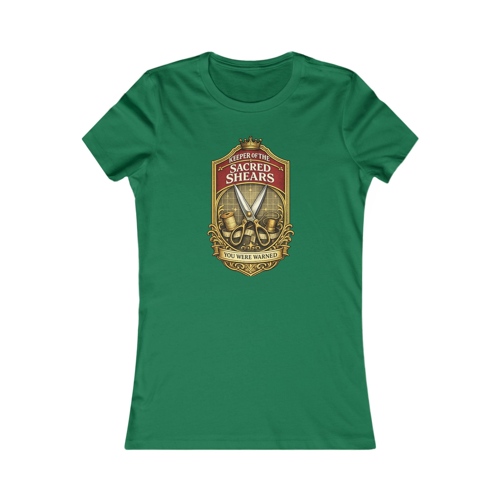 Sacred Shears Women's Tee — ("Consecrated For Fabric Only")