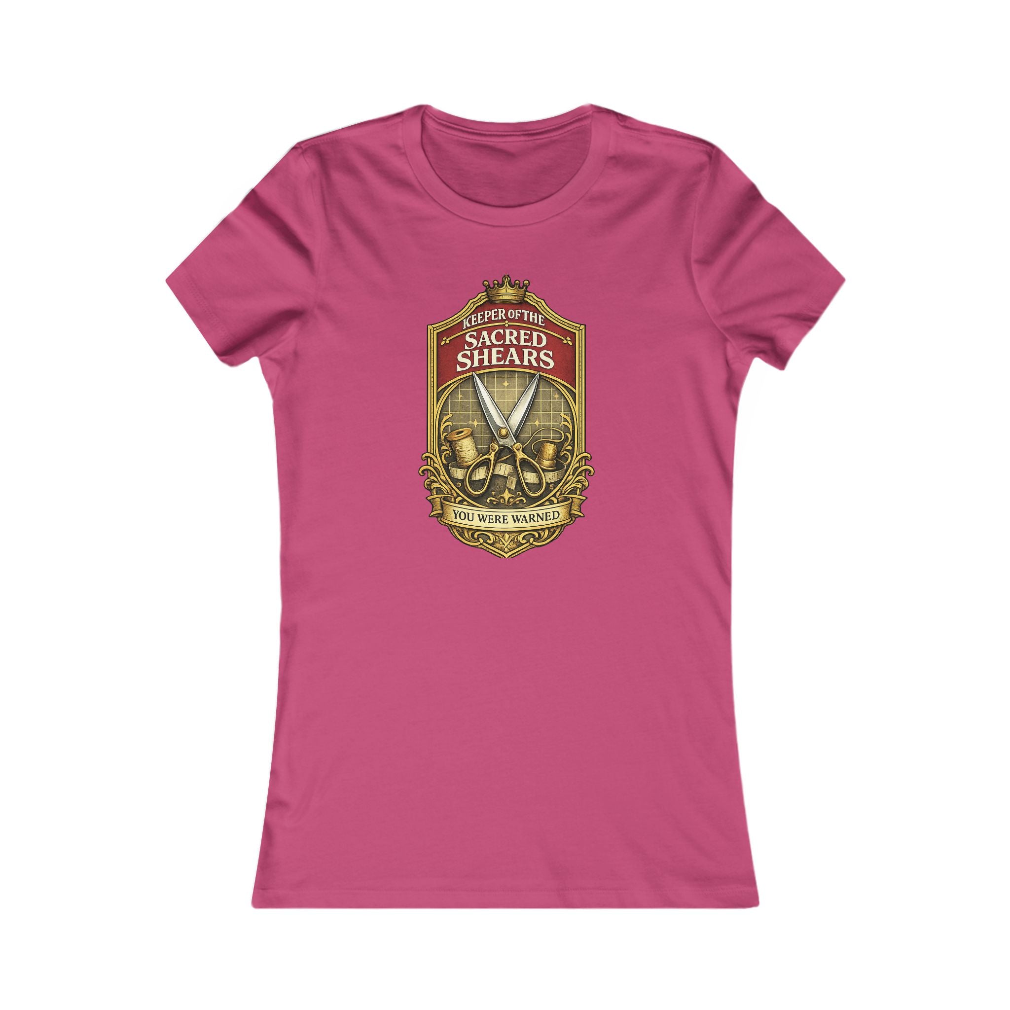 Sacred Shears Women's Tee — ("Consecrated For Fabric Only")