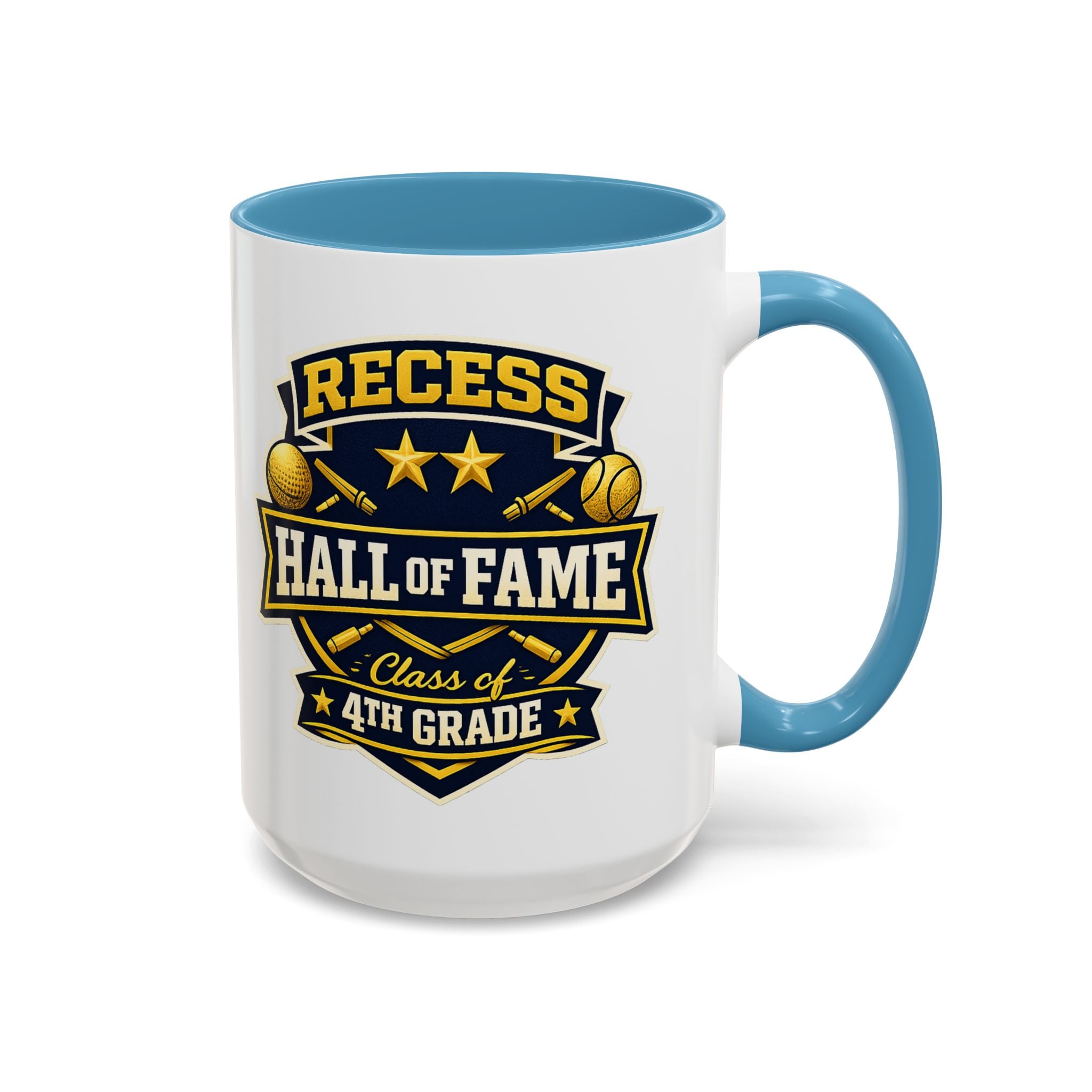 Recess Hall of Fame Coffee Mug — Class of 4th Grade Accent Mug (11/15oz)