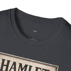 Hamlet Skull & Sexton Services T-Shirt — Vintage Literary Humor Tee