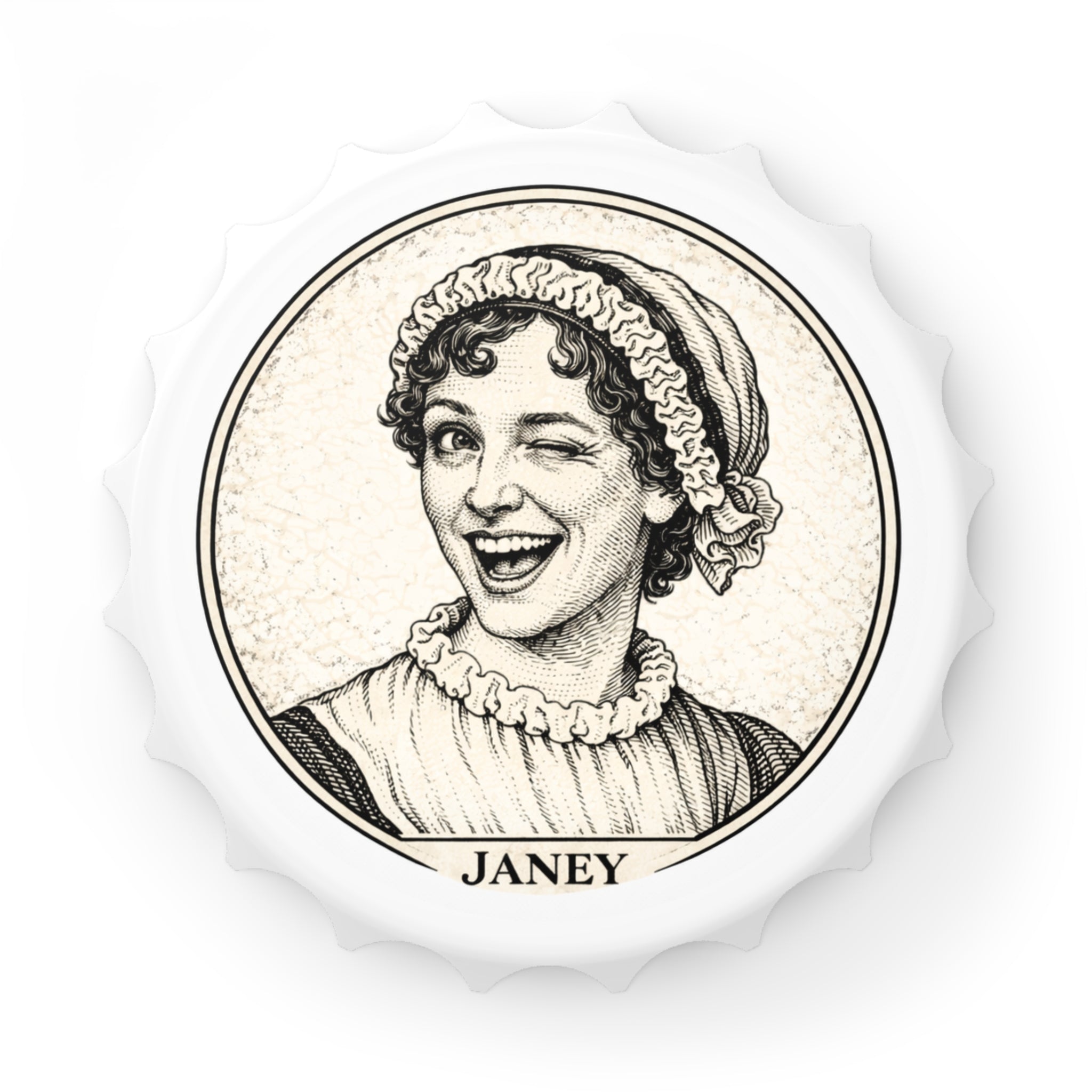 Vintage Winking Lady Bottle Opener - Personalized Janey Retro Bar Tool
