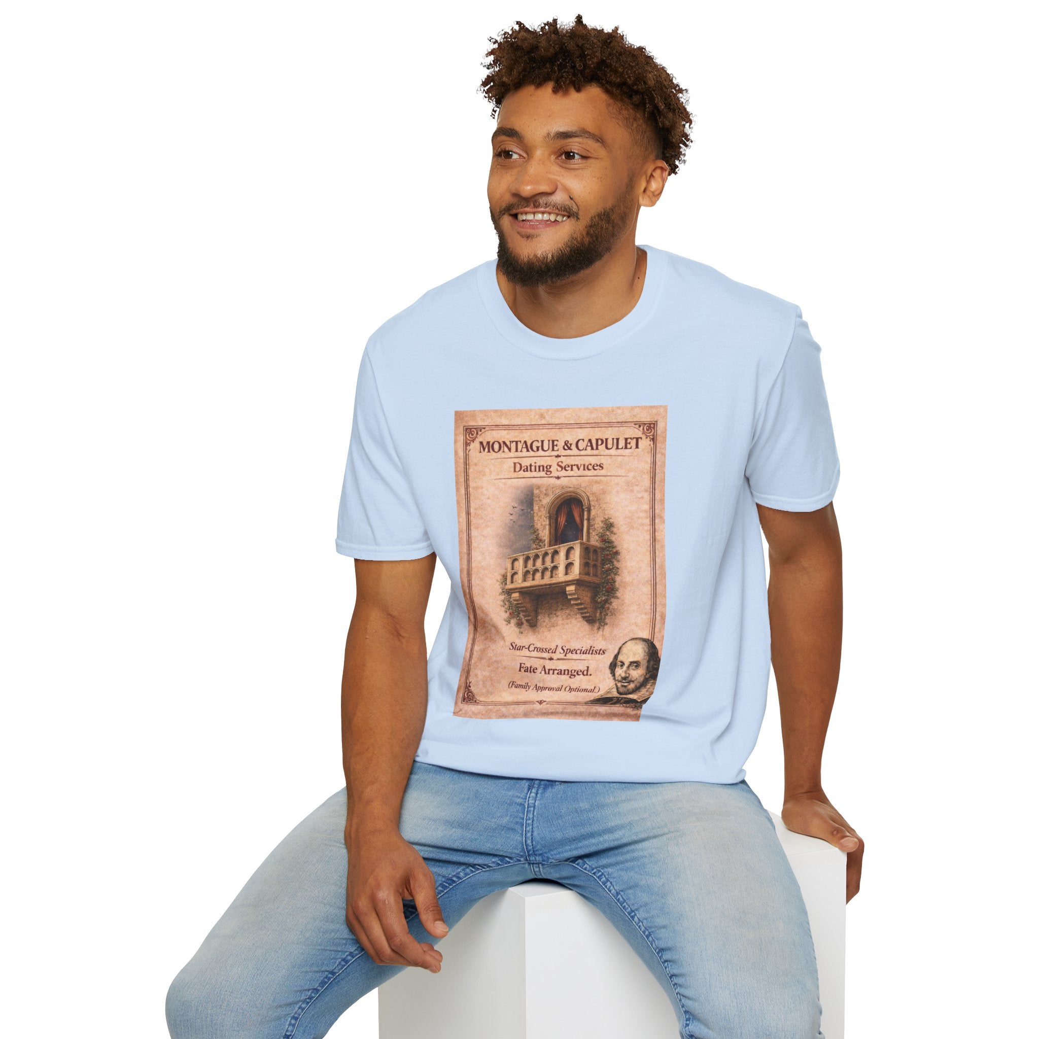 Montague & Capulet Dating Services T-Shirt – Vintage Literary Humor Tee