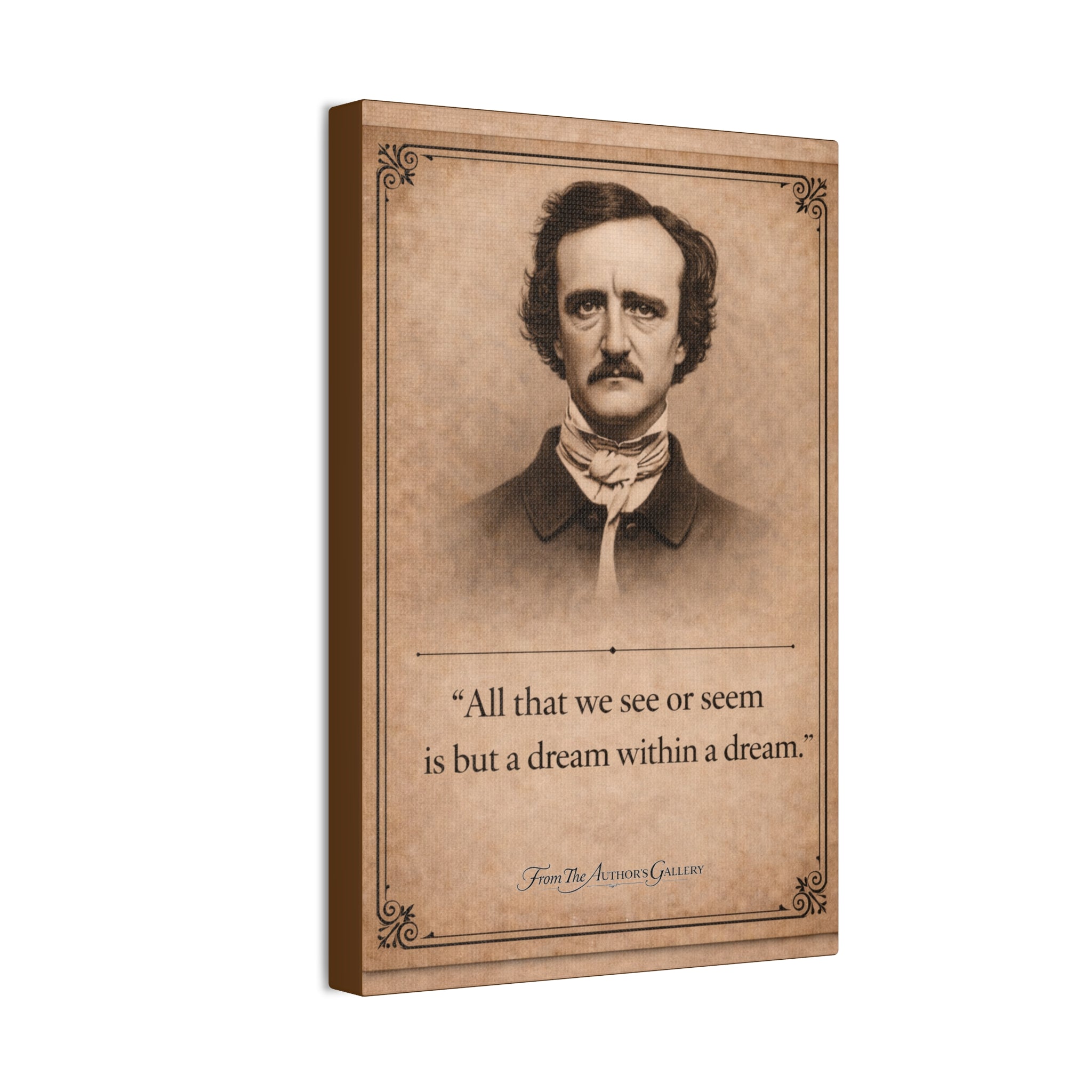 Edgar Allan Poe — "All that we see or seem is but a dream within a dream" --Vintage Literary Canvas Piece