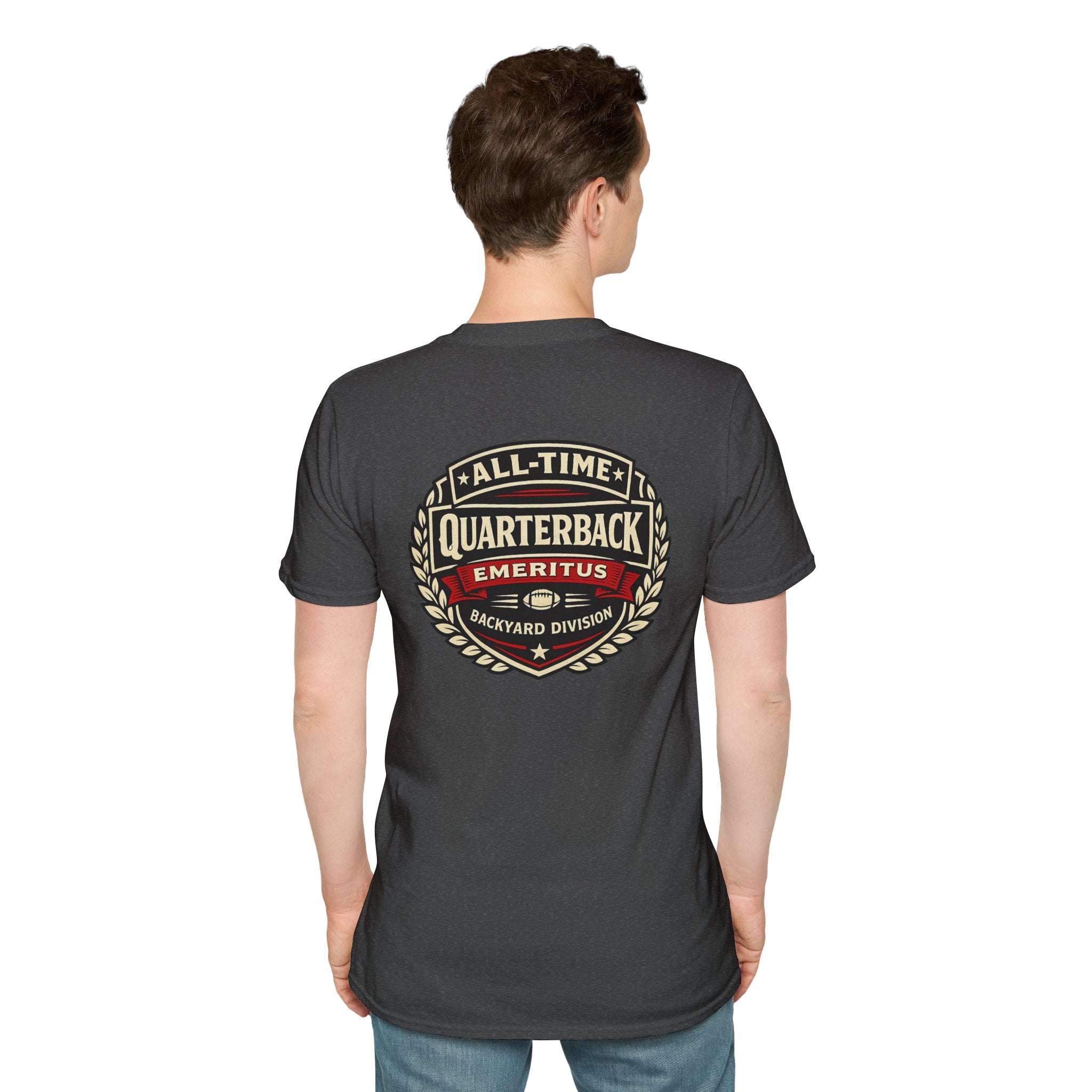 All-Time Quarterback Emeritus T-Shirt — Backyard Division Football Tee