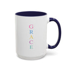 GRACE — Pastel Scripture Typography Mug  -- The Foundation Collection (15 oz)