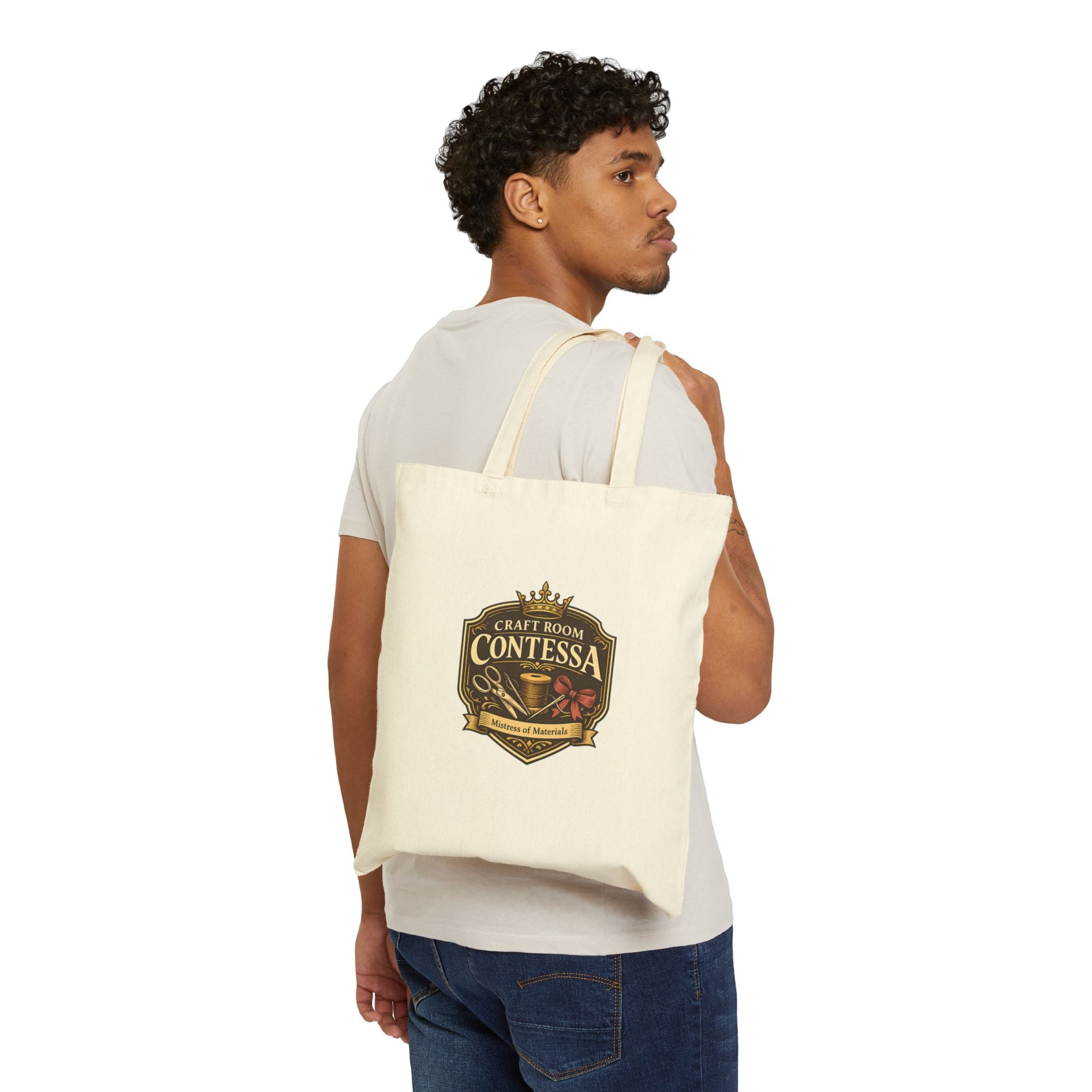 Contessa Craft Room Tote Bag — 'Craft Room Contessa' Canvas Shopper for Makers