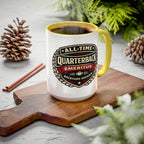 Mug - 'All-Time Quarterback Emeritus' Vintage Football Crest Coffee Mug (11oz/15oz)