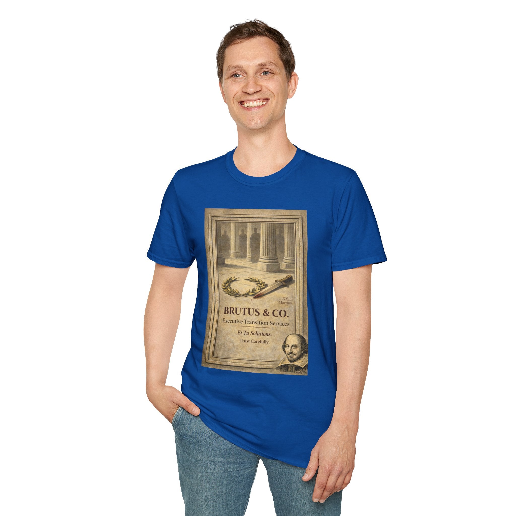 Brutus & Co. Executive Transition Services T-Shirt – Vintage Literary Humor Tee