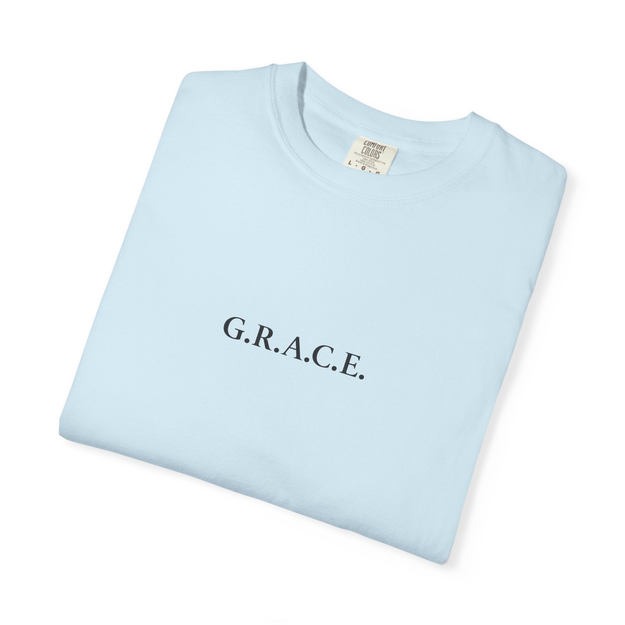 'G.R.A.C.E.' Front Print with Scripture References Back (Christian Faith Tee)