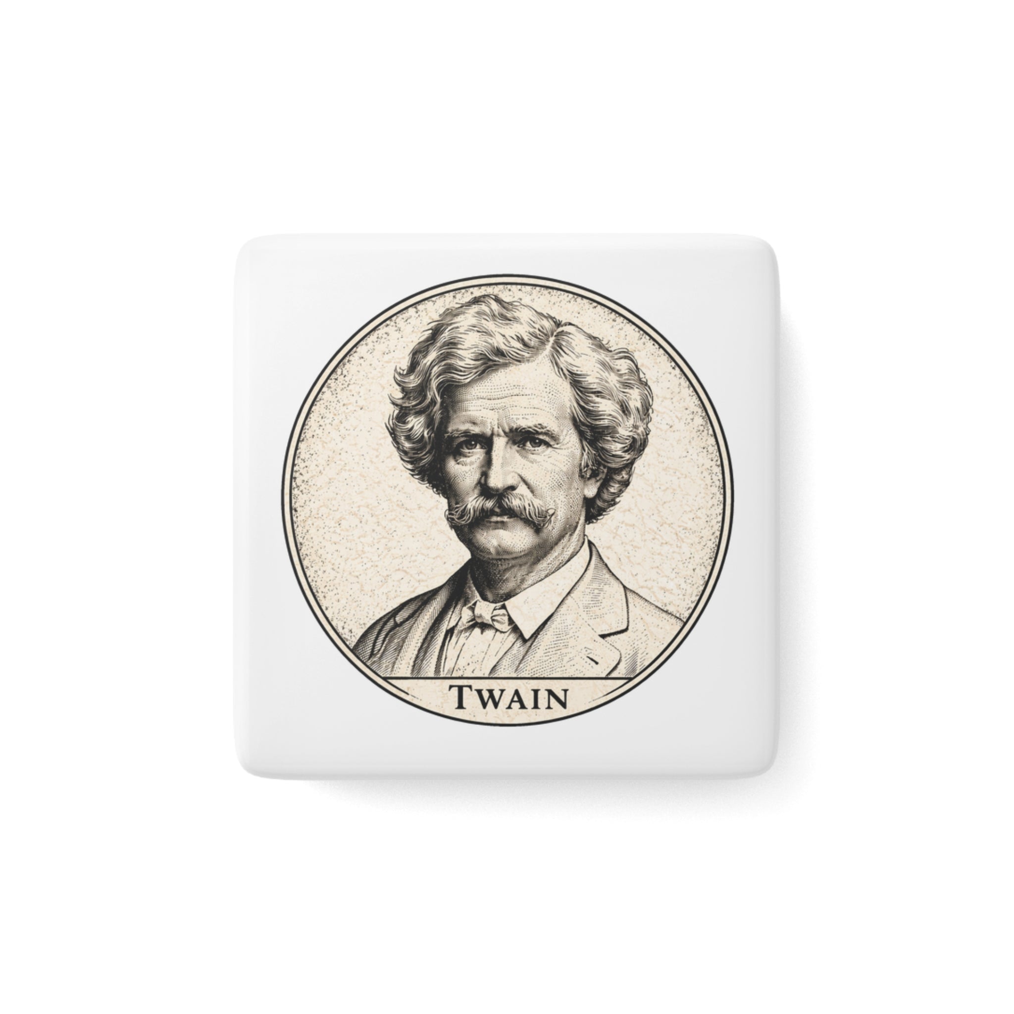 Mark Twain — Porcelain Portrait Magnet:  From The Author’s Gallery